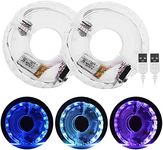 Amusingtao 2 Pack Cycling Hub Light Waterproof USB Rechargeable LED Bike Wheel Lights 15 Modes Bike Spoke Light Safety Light Cycling Bike Tire Wheel Light for Night Riding(7 Colors)