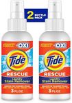 Tide Laundry Stain Remover Spray with Oxi, Travel Stain Remover for Clothes, Carpet, Upholstery, Pet Bedding, Stain Treater Spray for Tough Stains from Wine, Coffee, Grease, 3 Oz (Pack of 2)