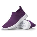 AFB Womens Shoes Sock Sneakers Lightweight Running Walking Shoes Casual Comfy, Purple 5.5