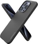 Smartish iPhone 15 Pro Slim Case - Gripmunk Compatible with MagSafe [Lightweight + Protective] Thin Grip Cover with Microfiber Lining - Black Tie Affair