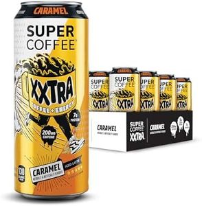 Super Coffee XXTRA, Keto Protein Coffee (0g Added Sugar, 7g Protein, 130 Calories) [Caramel] 15 Fl Oz, 12 Pack | Iced Smart Coffee Drinks - SoyFree GlutenFree