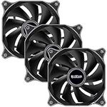 PCCOOLER 120mm Case Fan 3 Pack Dark Night Series, 3M120FAN-HY High Performance Cooling PC Fan - Efficient Hydraulic Bearing - Low Vibration and Quiet Computer Fans for PC Fan, 120mm Fan (Upgraded)