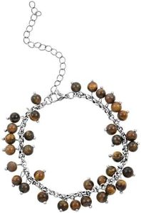 Shop LC Tigers Eye Bead Charm Ankle Bracelets For Women Adjustable Beach Fashion Foot Jewelry Beaded Anklet in Stainless Steel Boho Birthday Gifts for Women Size 7.5-10.5" Ct. 53.50 Birthday Gifts