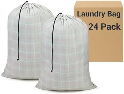 ZPECC Bulk Travel Laundry Bag,Extra Large Heavy Duty Laundry Bags 24 Pack,Washable Dirty Clothes Organizer for Commercial College Dorm Hotel Camping and Home Storage 30x40(Red n Green Checkered)