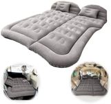 Liphier SUV Air Mattress Car Bed Inflatable Mattress for Truck Backseat - Foldable Air Mattress with Flocking Surface and Electric Pump Portable Air Bed for Home Tent Camping Travel - Light Grey