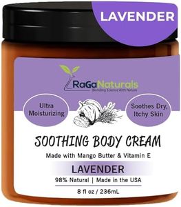 RaGaNaturals Natural Face and Body Butter Cream for Dry Skin - Calming, Nourishing & Hydrating Lavender Body Cream for Women, Men & Kids - Softens Skin and Delivers Healthy-Looking Glow - Vegan - 8 Oz