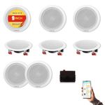 Powerlink 9 Inch 240Watt (30W Each) with Bluetooth 5.3, Crystal-Clear Sound in Ceiling Speakers Wall Mount Speakers Built-in Amplifier for Home, Office, Gym, Home Theater (Pack of 8)
