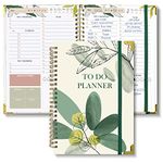 BIROYAL Simplified Weekly Daily Planner, To Do List Planner Notebook Undated in Abstract Leaves Design - Easily Organize Your Daily Tasks And Boost Productivity - The Perfect Daily Journal And Undated Office Supplies Checklist, Office Supplies For Women, 120 Pages, 148 × 210mm