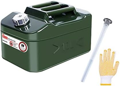 Zemoeng Jerry Can 20L Metal, Petrol Can with Flexible Spout, UN Approved Fuel Can for Petrol Diesel and Other Dangerous Goods - Green