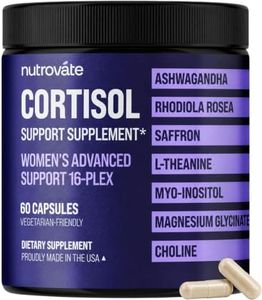 Cortisol Supplement for Women [16-Plex]- Rhodiola Rosea, Ashwagandha, L-Theanine, Magnesium Glycinate -Supports Sleep & Calm, Cortisol Detox Support with Saffron, Phosphatidylserine, Vegan Made in USA