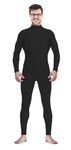 Gaoin Men's and Women's Stretch Spandex Zentai Unitard Bodysuit Costume Without Hood Feet Hands (Black, Medium)