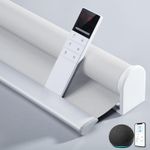 TIPIACE Smart Hard-Wired Motorized Blinds Work with Alexa Google Full Blackout Thick Waterproof Fabric Window Shades for Office Home (White)