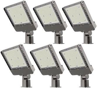 300W LED Parking Lot Lights 75000LM Street Light, 6000K Dusk to Dawn Outdoor Lights Commercial Area Lighting for Parking Lot Street Roadways Driveways Warehouse Factory 13 Years Lifespan, 6 Pack