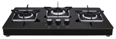 Whirlpool 75cm 3 Burner Gas Stove | GRANDIOSA ULTRA 753 CT | Heavy Duty Forged Brass Burners | 8mm Toughened Black Glass | 5-Year Glass, Burner & Valve Warranty | Black