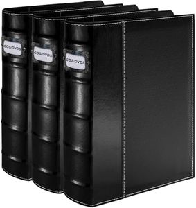 Salajory 3 Pack CD DVD Storage Binder with Zipper - Holds 168 Discs & 84 Booklet Pockets & 168 Tag Slots, High-end PU Leather Cover for Blu-ray Movies, Music CDs, Audio Disks, Portable Media Organizer