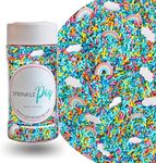 You're My Rainbow Sprinkle Mix| Made In USA By Sprinkle Pop| Rainbow Sprinkles Heavy on Blue Jimmies With Rainbow and Clouds Wafer Papers| Birthday Sprinkles For Decorating Cake Cupcakes Cookie, 4oz