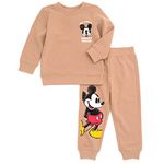 Disney Mickey Mouse Toddler Boys Fleece Sweatshirt and Pants Set Mickey Mouse Brown 2T