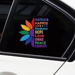 Nouiroy 5 Pcs Kamala Harris 2024 Sticker Kamala Harris for The People Sticker You Think You Fell Out of A Coconut Tree Decal Democrats Political Sticker (Peace Love)