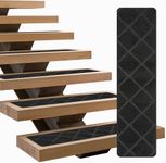 LINCONSON 15 Pack Anti Slip Carpet Stair Tread | 8” x 30” | Removable and Washable Runners for Stairs with Adhesive Free Rubber Backing