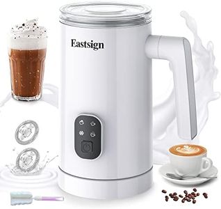 Eastsign Milk Frother, Frother for Coffee, 4 in 1 Electric Milk Frother and Steamer, Warm and Cold Foam Maker, Hot Chocolate Maker, Milk Warmer, 12oz/350ml Coffee Frother for Latte, Cappuccino, Matcha