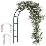 Homvexi Metal Garden Arch Trellis for Climbing Plants - Adjustable Sizes - Wedding & Event Decoration - Durable Army Green Frame, Garden Decoration Items for Indoor/Outdoor Use (Dark Green)