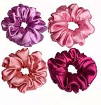 Bhajanlal Greenery Fabric Chiffon Flower Scrunchies Ponytail Holder Hair Accessories for Women (Multicolour, 10 Colors), 10 Pieces