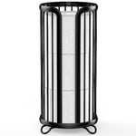 Bunoxea Toilet Paper Holder Stand, Freestanding Toilet Tissue Organizer, Minimalistic Storage Solution, Reserve Mega Rolls-Modern Black