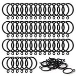 ANJUU 48 Pack 38mm Inner Diameter Metal Curtain Drape Sliding Eyelet Rings Black Tone