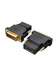 CableCreation DVI to HDMI Adapter,2-Pack Bi-Directional DVI Male to HDMI Female Converter, Support 1080P, 3D for PS3,PS4,TV Box,Blu-ray,Projector,HDTV