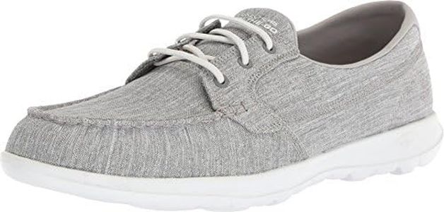 Skechers Women's Go Walk Lite-15433 Boat Shoe, Grey, 7.5 US