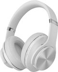 DOQAUS Wireless Headphones, [90 Hrs Playtime] Bluetooth Headphones with 3 EQ Modes, Hi-Fi Stereo Over Ear Headphones with Microphone and Comfortable Earpads for iPhone/PC/Travel/Office (Light Gray)