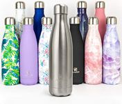 Nuactiv Stainless Steel Insulated Water Bottle, Vacuum Flask BPA Free, 12hrs Hot & 24hrs Cold Drinks, Thermal Metal Sports Bottles 500ml, Leakproof Double Wall Drinking for Kids, Gym, Running, Travel