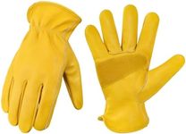 DULFINE Leather Work Gloves for Men