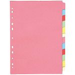 Q-Connect KF01515 12-Part Subject Divider Multi-punched A4, Pink