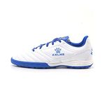 KELME Men Indoor Turf Soccer Shoe, Arch Support Soccer Cleats, Performance Futsal Sneaker, White Blue, 9.5 UK