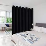 NICETOWN Lower Noise Room Divider Curtain Screen Partitions, Blackout Sound Reducing Divider Room Curtain Panel for Doorway/Glass Window/Sliding Door/Patio (1 Panel, 7ft Tall x 8.3ft Wide, Black)