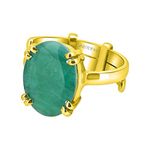 Arihant Gems and Jewels 3.25 Ratti Panchdhatu Emerald/Panna Stone Adjustable Panchdhatu | Natural & Certified Ring | Astrological Gemstone | Positive Effect | Unisex Both for Men & Women