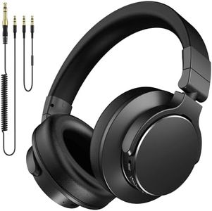 syndesmos Professional Studio Headphones, Over-Ear DJ & Monitoring Headphones with 6.35 & 3.5mm Detachable Cables, 50mm Driver, Closed-Back Headphones for Studio Recording & Mixing, Podcast, DJ, Music