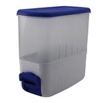 SignoraWare Rice Dispenser Plastic Container (For Touch Free Rice and Pulses), 10Kg, Set of 1, MOD BLUE