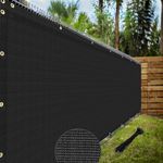 Privacy Fence Screen, 6x50ft Heavy Duty Chain Link Fence Privacy Commercial Shade CLoth Cover Blockage 90% UV Outdoor Shade Cover Netting for Garden, Yard, Patio, Black