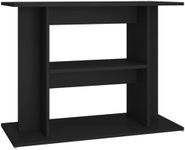 vidaXL Black Aquarium Stand - Engineered Wood Fish Tank Stand with Multi-Tiered Storage Space - 80x35x60 cm - Ideal for Living Room or Office Decor