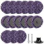 Bubuyun 15Pcs Strip Discs Stripping Wheel Angle Grinder Strip Disc Strip Discs for Grinder Grinding Disc for Cleaning and Removing Paint Coating Rust Welds Oxidation(Purple, 50mm)