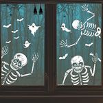 Halloween Decor Indoor Window Clings Stickers,Halloween Decorations Window Skeleton Stickers,Halloween Windows Decoration Indoor for Glass Walls