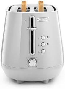 De'Longhi Eclettica Toaster CTY2003.W, 2 Slot Toaster with Reheat and Defrost Functions, Progressive Browning Levels, Pull Crumbs Tray, Stainless Steel, 900W, Glossy White