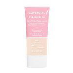 COVERGIRL - Clean Fresh Skin Tint Foundation, Formulated without Parabens, Sulfates, Mineral Oil & Talc, Infused with Coconut Milk & Aloe Extracts, 100% Vegan & Cruelty-Free, Porcelain - 510