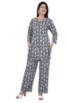 Gudwear Women's Designer Print Co-Ord Set Relaxed Fit for Women| Two Piece Co Ord Set Top & Pant |Casual Co Ords Women Wear Fashionable for Party