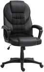 HOMCOM Executive Office Chair, PU Leather High Back Desk Chair, Swivel Computer Chair with Adjustable Height and Tilt Function, Black