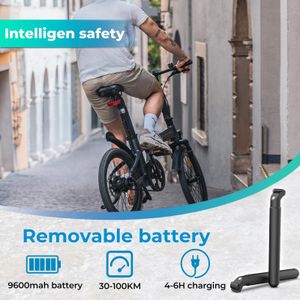 ADO Air20S Folding E-Bike – Blue Lightweight Electric Bicycle