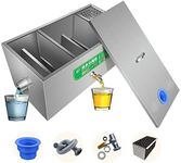 Commercial Grease Trap, Grease Interceptor, Stainless Steel Grease Trap Interceptor with Removable Baffles Waste Oil-Water Separator Under Sink Grease Trap for Restaurant Factory Home Kitchen