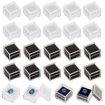 OLYCRAFT 24Pcs 2 Colors Square Plastic Loose Gemstone Display Box Transparent Jewelry Box Small Jewelry Storage Case with Sponge Loose Diamond Box for Jewelry Display - 1.1x1.1x0.9 Inch